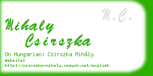 mihaly csirszka business card