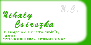 mihaly csirszka business card